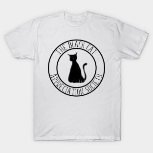 The Black Cat Appreciation Society Logo Typography Design T-Shirt